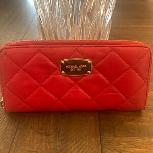 NWOT Michael Kors Large Red Wallet